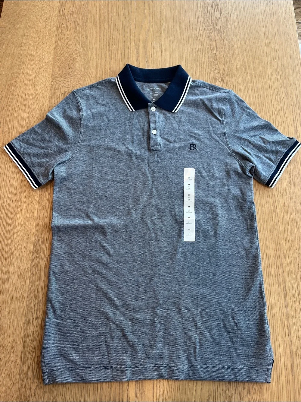 NWT Men’s Banana Republic Factory Slim-Fit Monogram Pique Polo Shirt Size M Tall